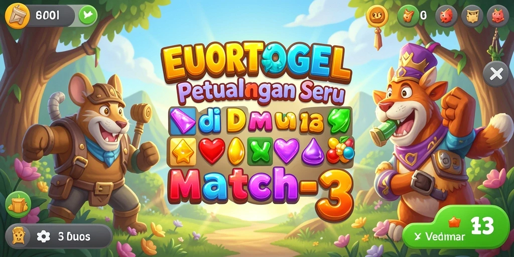 Tangkapan layar gameplay seru dari EUROTOGEL yang menampilkan tantangan Match-3.