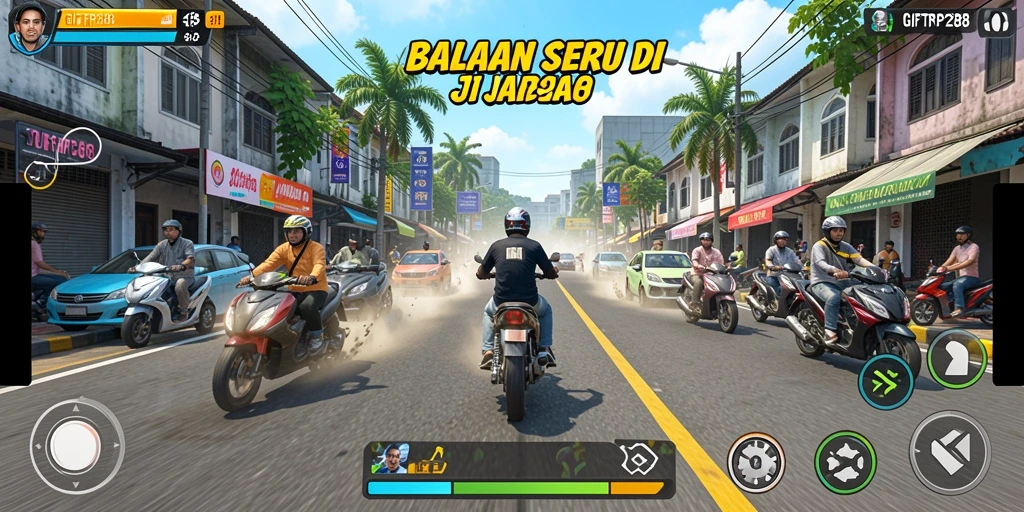 Tampilan seru dari gameplay Racing GIFTRP288.