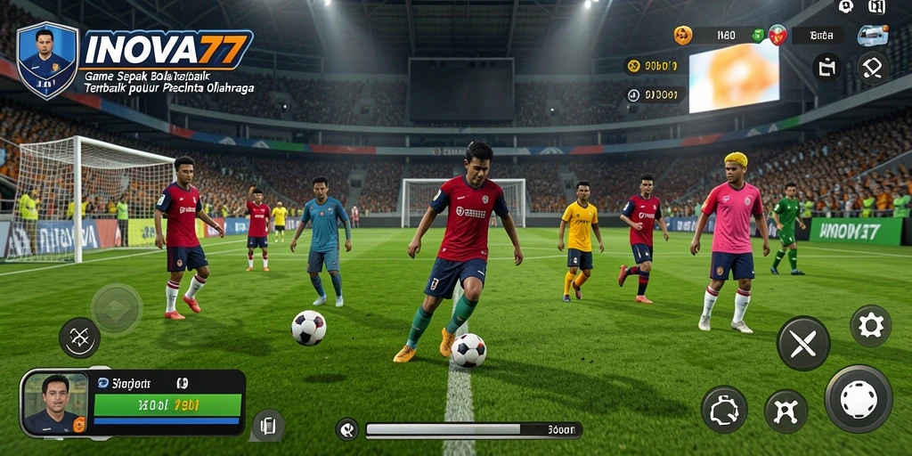 Tampilan gameplay menarik dari INOVA77 dengan aksi sepak bola yang menegangkan.