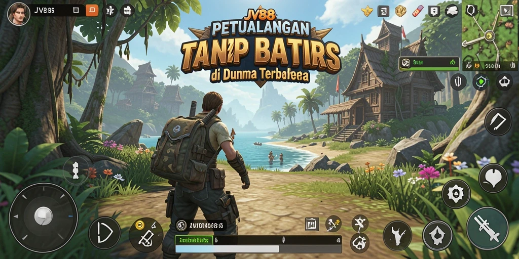 Tangkapan layar gameplay JV88 menampilkan dunia terbuka yang luas dan mendetail.