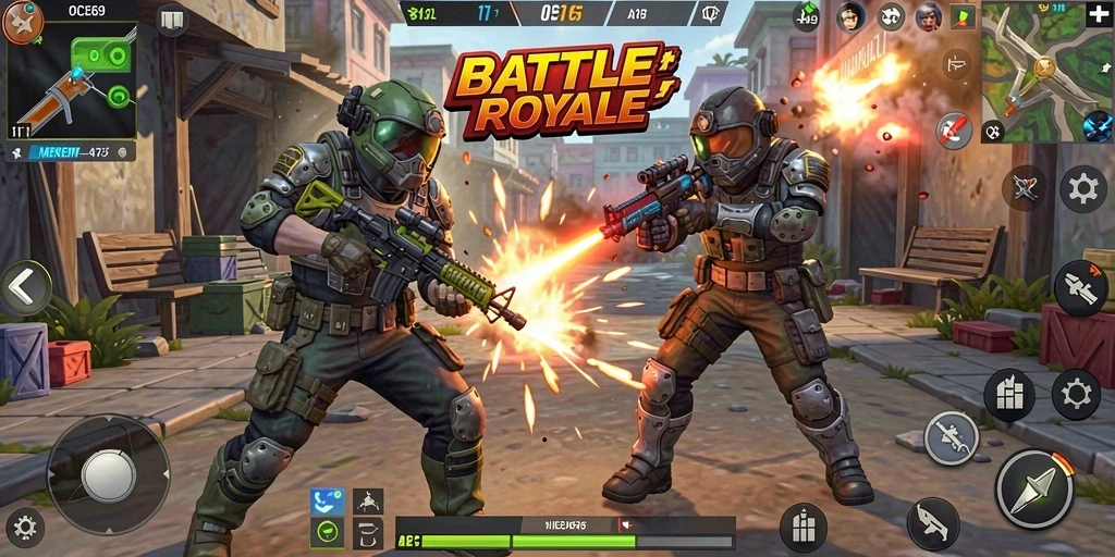 Tangkapan layar gameplay OCE69 dalam aksi Battle Royale.