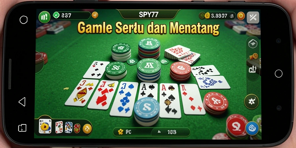 Tampilan gameplay SPY77 dengan suasana permainan Gaple yang seru.