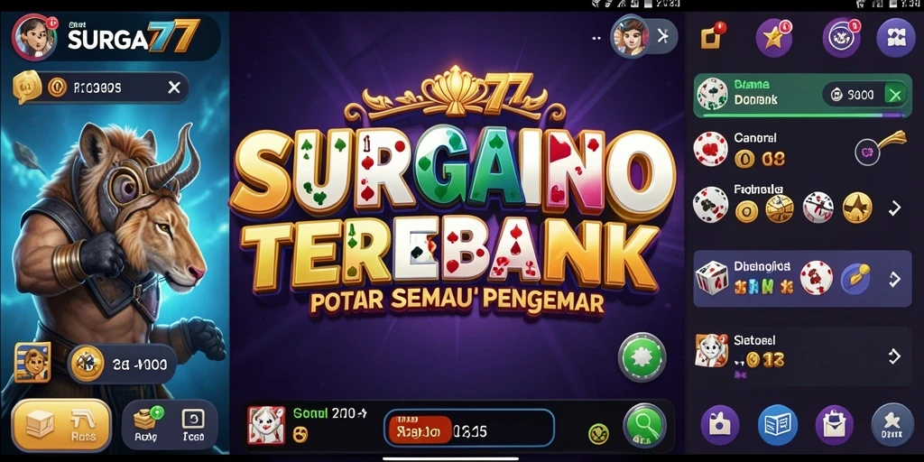 Screenshot SURGA77 menunjukkan gameplay seru permainan Domino.