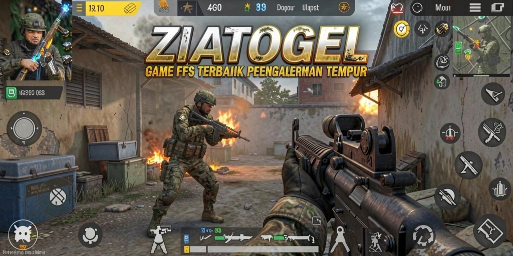 Gameplay seru ZIATOGEL dengan aksi tembak-tembakan intens.